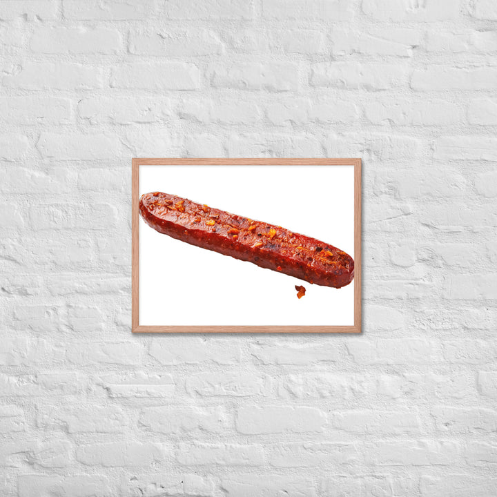 Spicy Beef Sausage Framed poster 🤤 from Yumify.AI