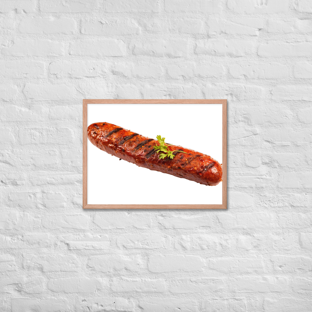 Spicy Beef Sausage Framed poster 🤤 from Yumify.AI