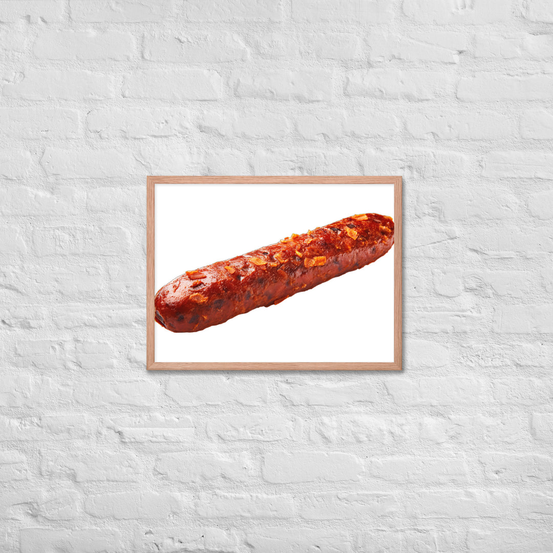 Spicy Beef Sausage Framed poster 🤤 from Yumify.AI