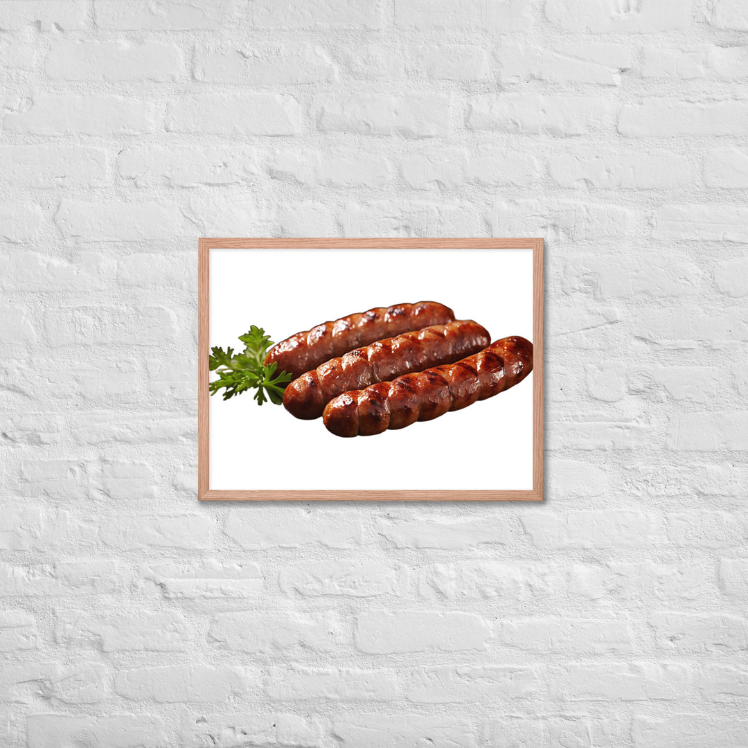 Grilled Pork Sausage Framed poster 🤤 from Yumify.AI