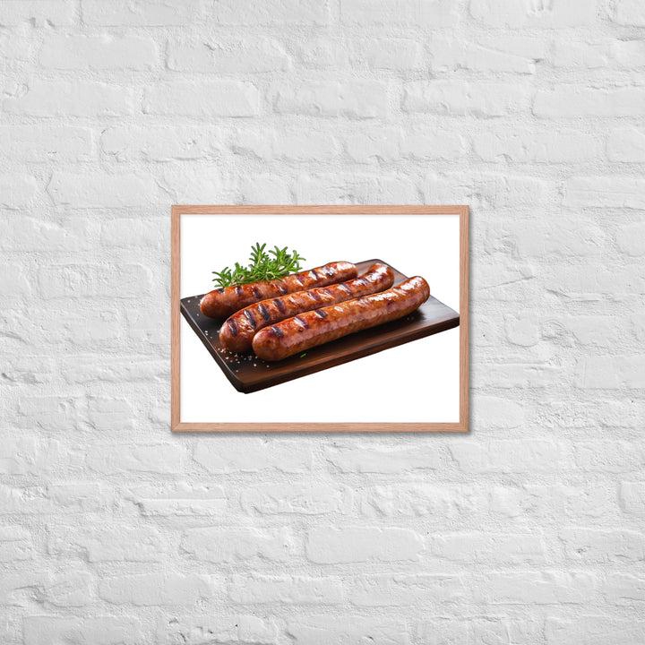 Grilled Pork Sausage Framed poster 🤤 from Yumify.AI