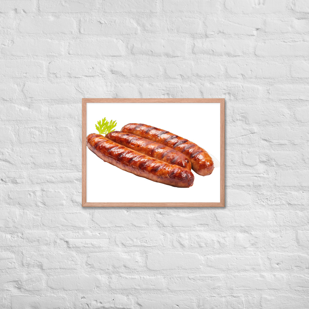 Grilled Pork Sausage Framed poster 🤤 from Yumify.AI