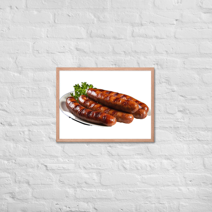 Grilled Pork Sausage Framed poster 🤤 from Yumify.AI