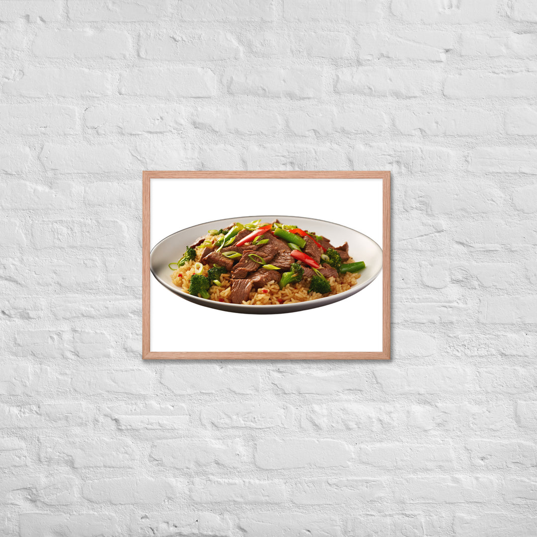 Spicy Beef Fried Rice Framed poster 🤤 from Yumify.AI