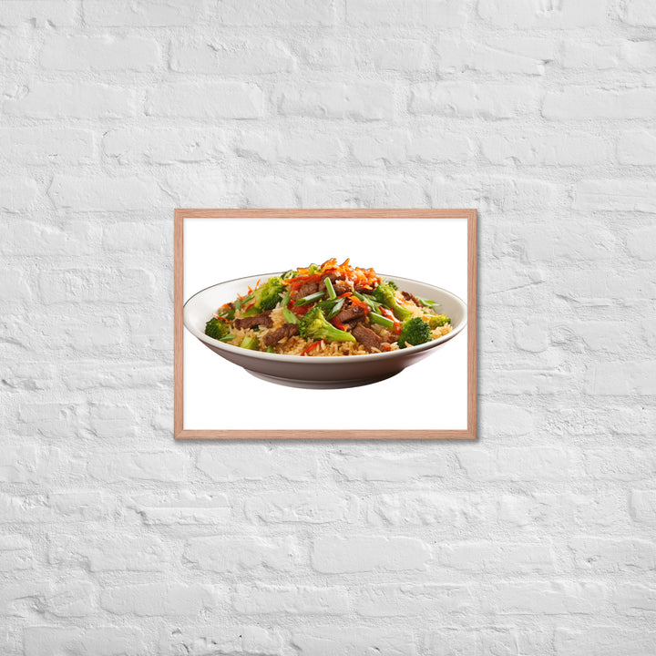 Spicy Beef Fried Rice Framed poster 🤤 from Yumify.AI