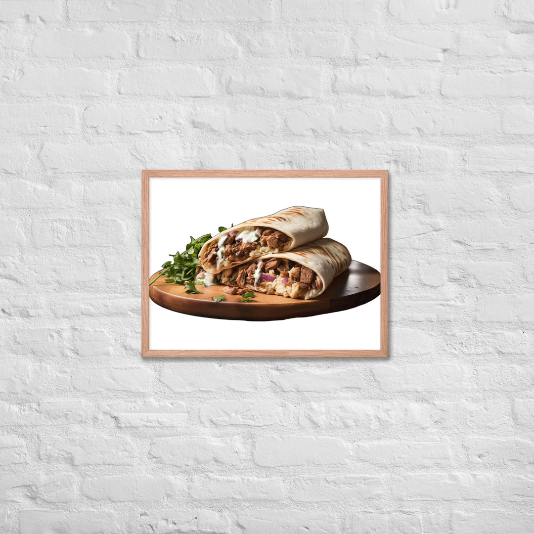 Lamb Shawarma Delight Framed poster 🤤 from Yumify.AI