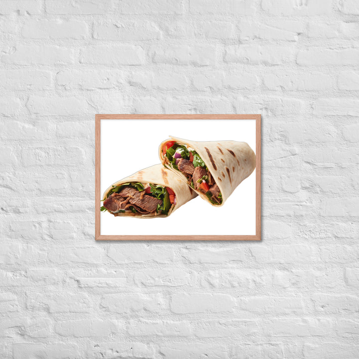 Beef Shawarma Roll Framed poster 🤤 from Yumify.AI