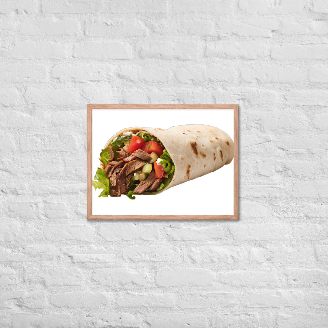 Beef Shawarma Roll Framed poster 🤤 from Yumify.AI