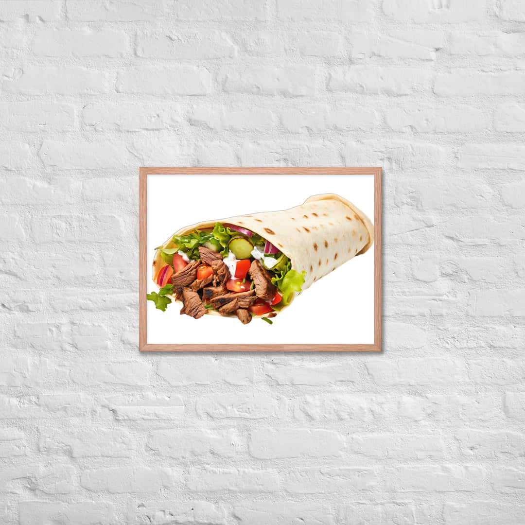 Beef Shawarma Roll Framed poster 🤤 from Yumify.AI