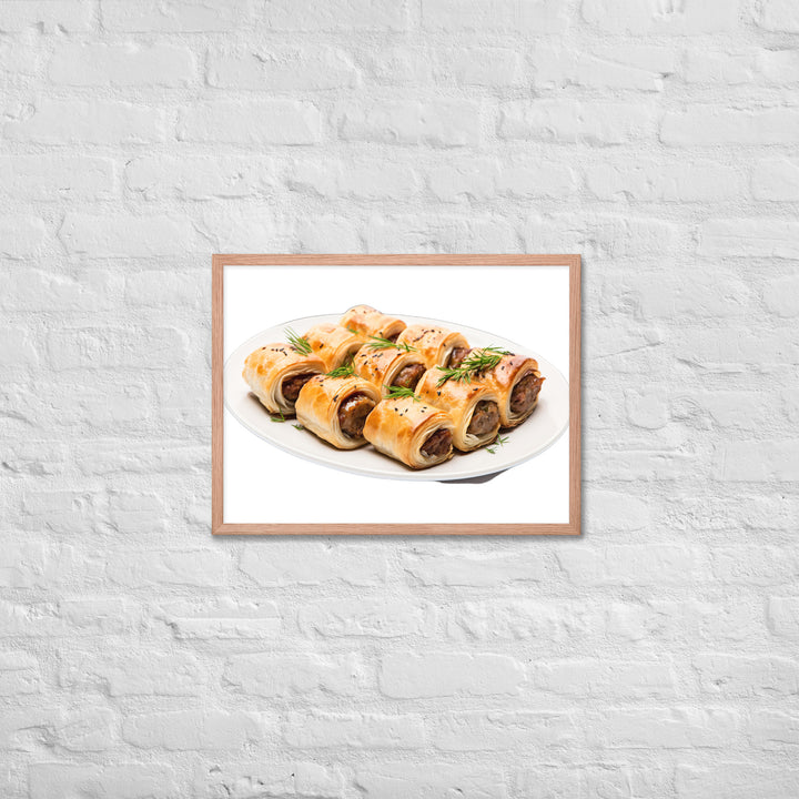 Vegan Sausage Rolls Showcase Framed poster 🤤 from Yumify.AI