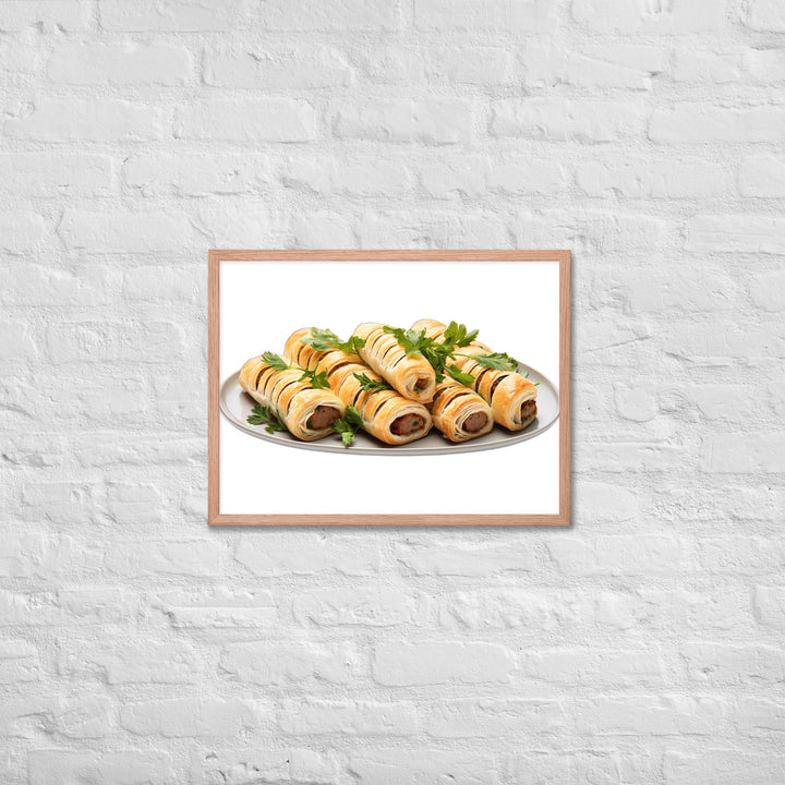 Vegan Sausage Rolls Showcase Framed poster 🤤 from Yumify.AI