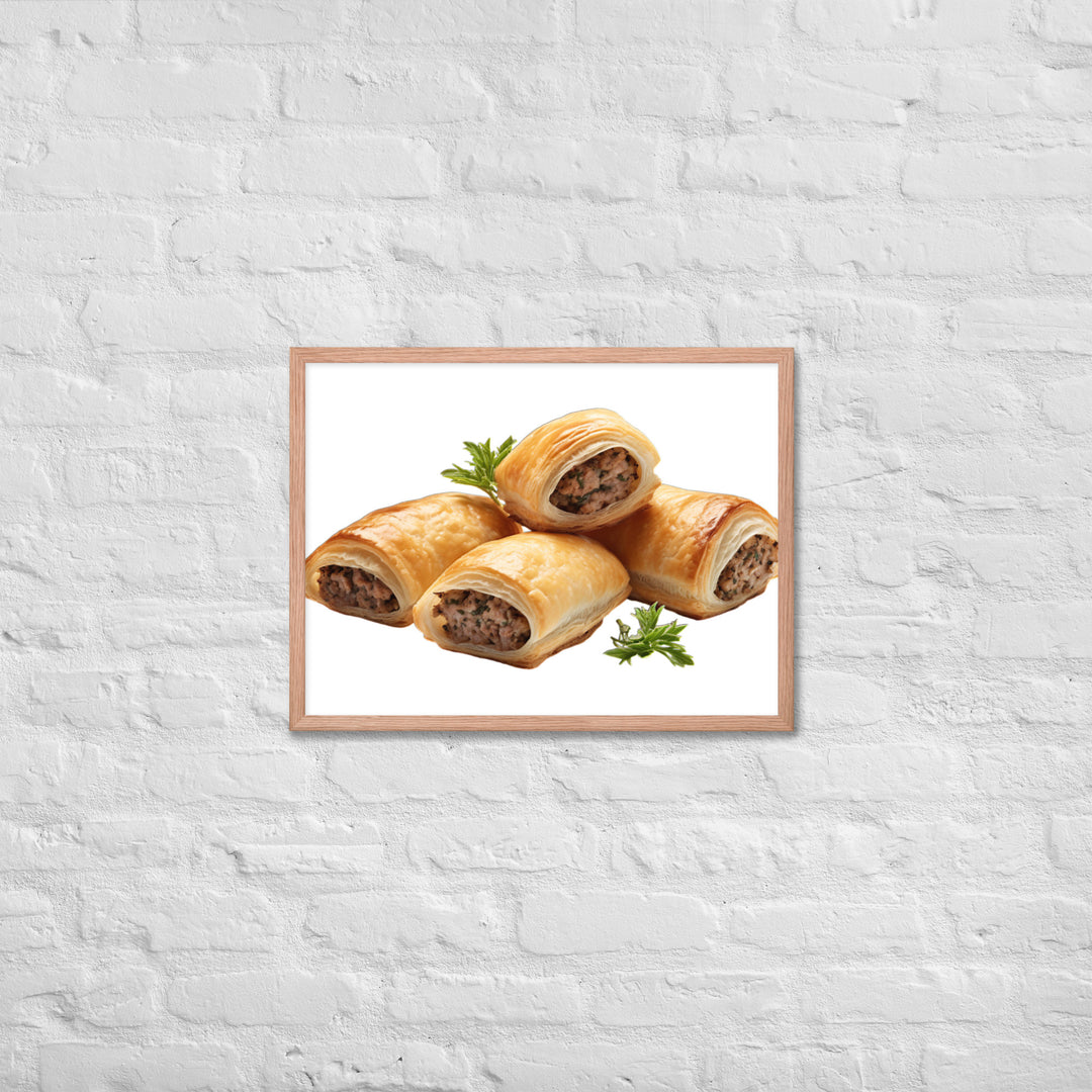 Gourmet Sausage Rolls Framed poster 🤤 from Yumify.AI