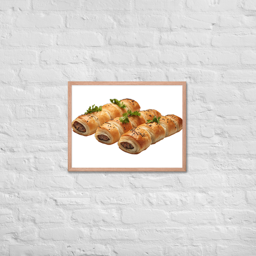 Gourmet Sausage Rolls Framed poster 🤤 from Yumify.AI