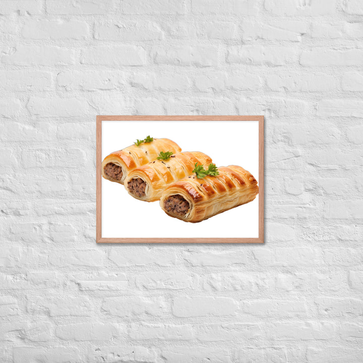 Gourmet Sausage Rolls Framed poster 🤤 from Yumify.AI