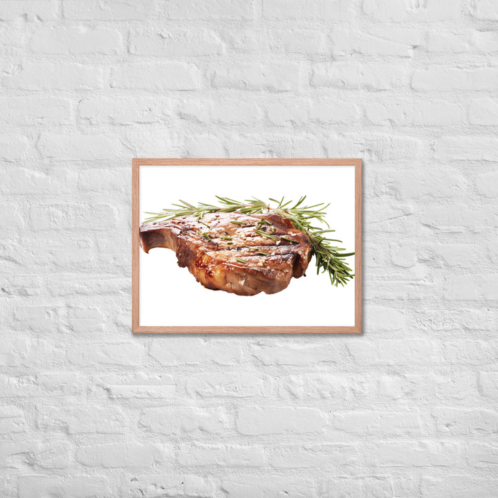 T Bone Steak with Herbs Framed poster 🤤 from Yumify.AI