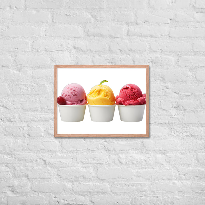 Trio of Sorbet Scoops Framed poster 🤤 from Yumify.AI