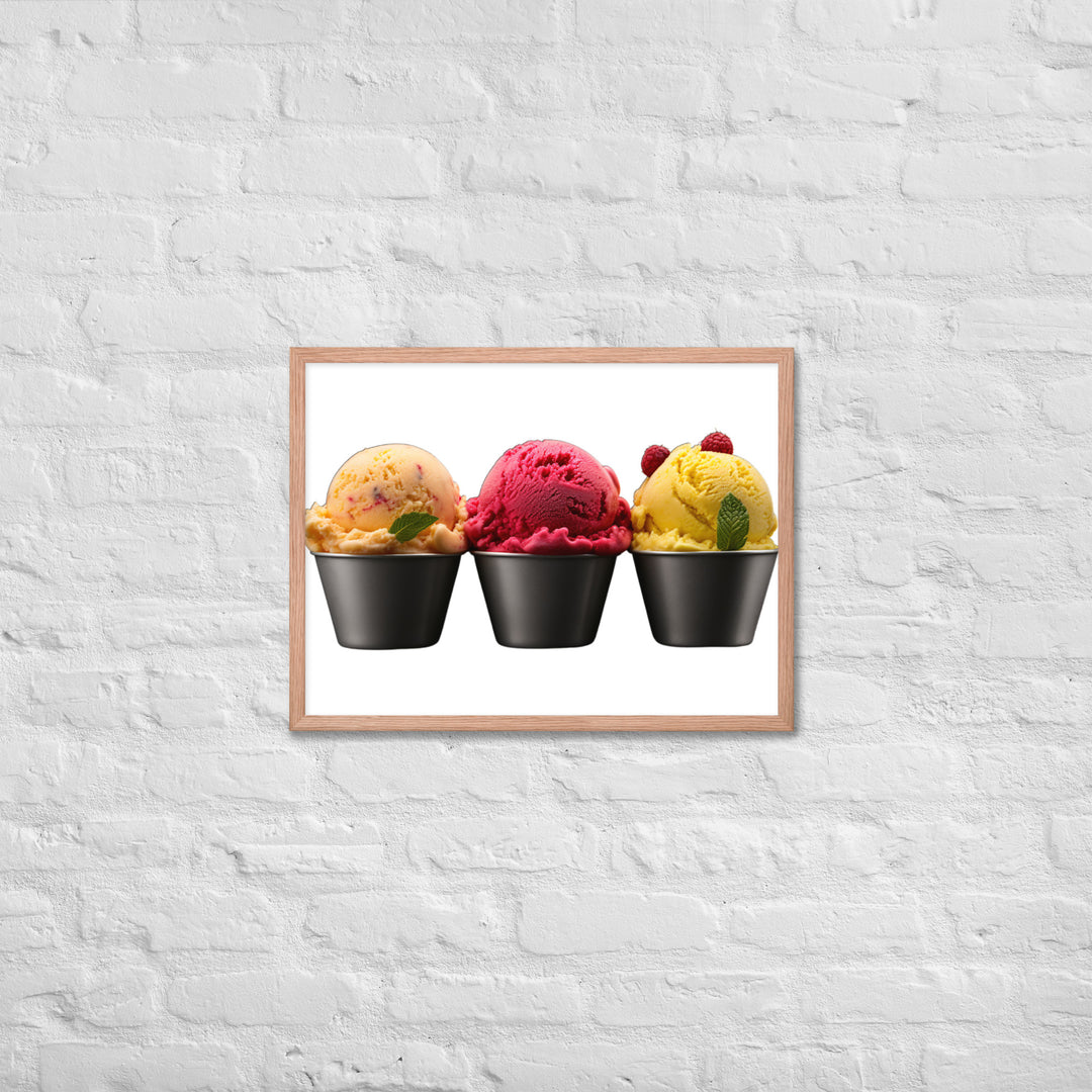 Trio of Sorbet Scoops Framed poster 🤤 from Yumify.AI