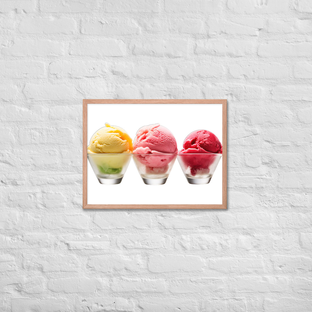 Trio of Sorbet Scoops Framed poster 🤤 from Yumify.AI