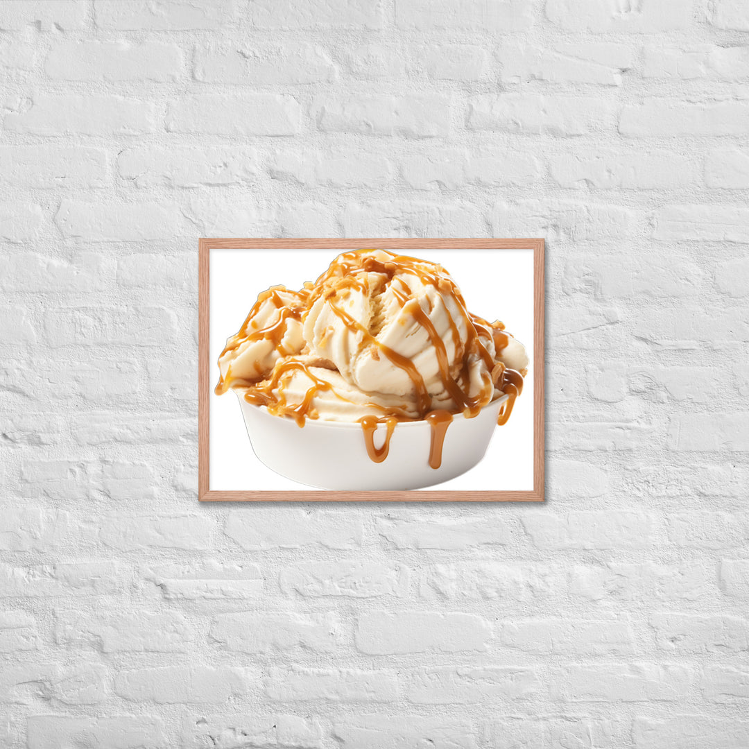 Caramel Swirls in Coffee Ice Cream Framed poster 🤤 from Yumify.AI