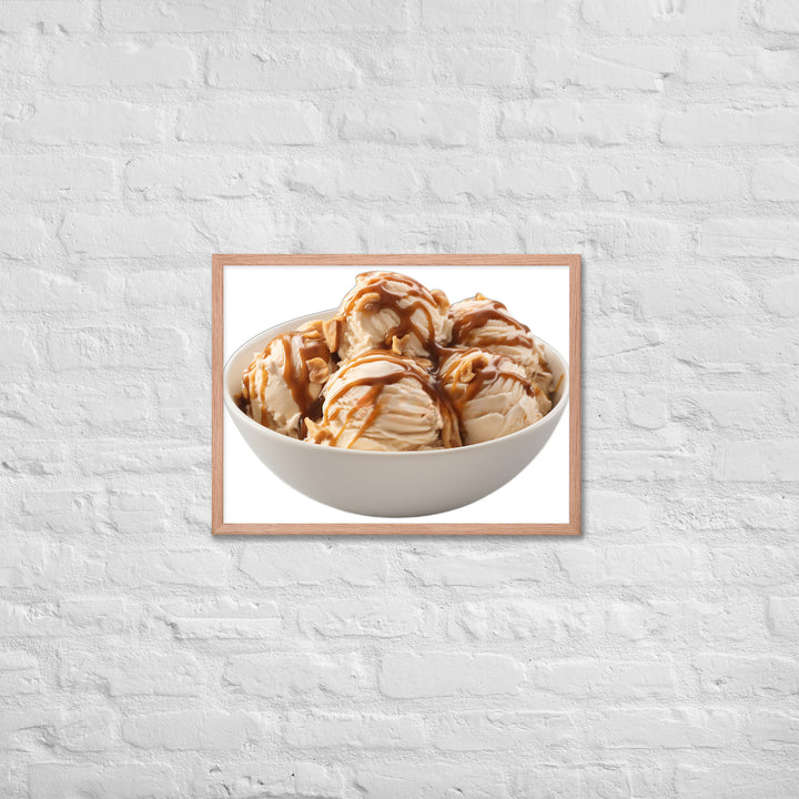 Caramel Swirls in Coffee Ice Cream Framed poster 🤤 from Yumify.AI