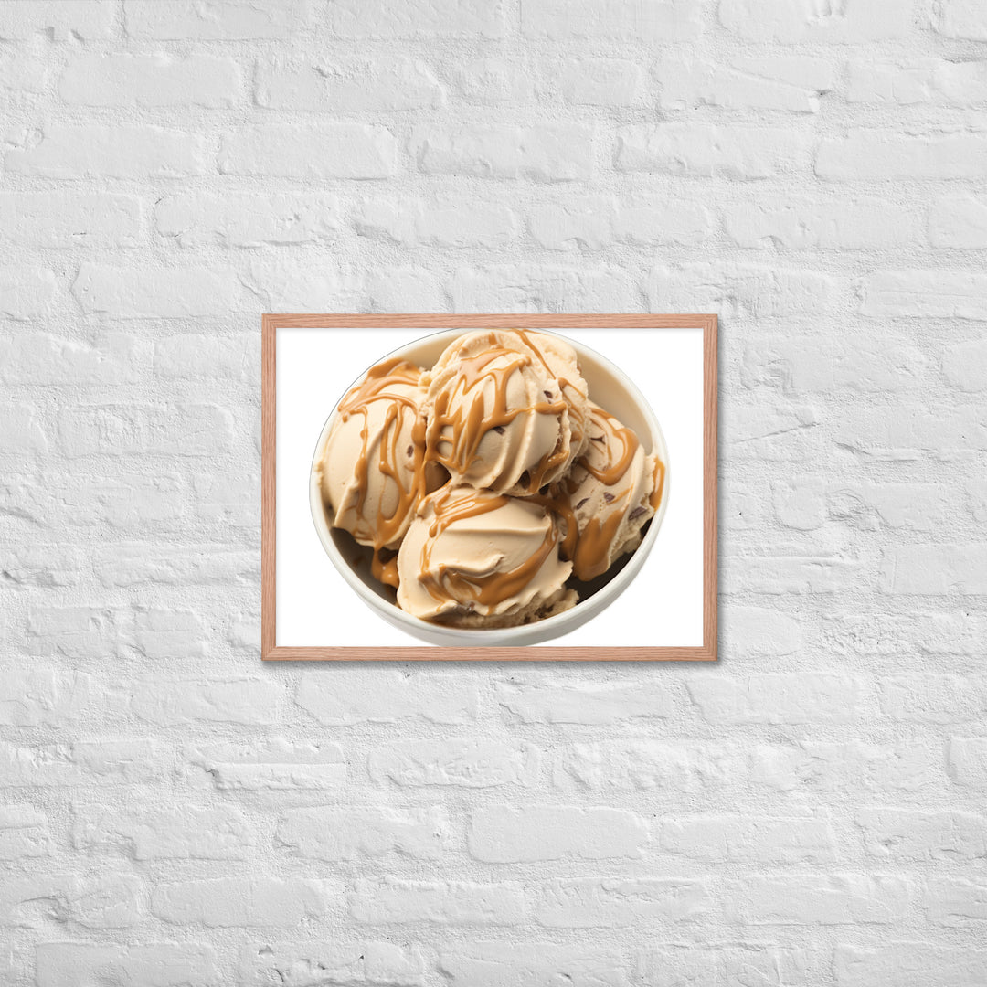 Caramel Swirls in Coffee Ice Cream Framed poster 🤤 from Yumify.AI