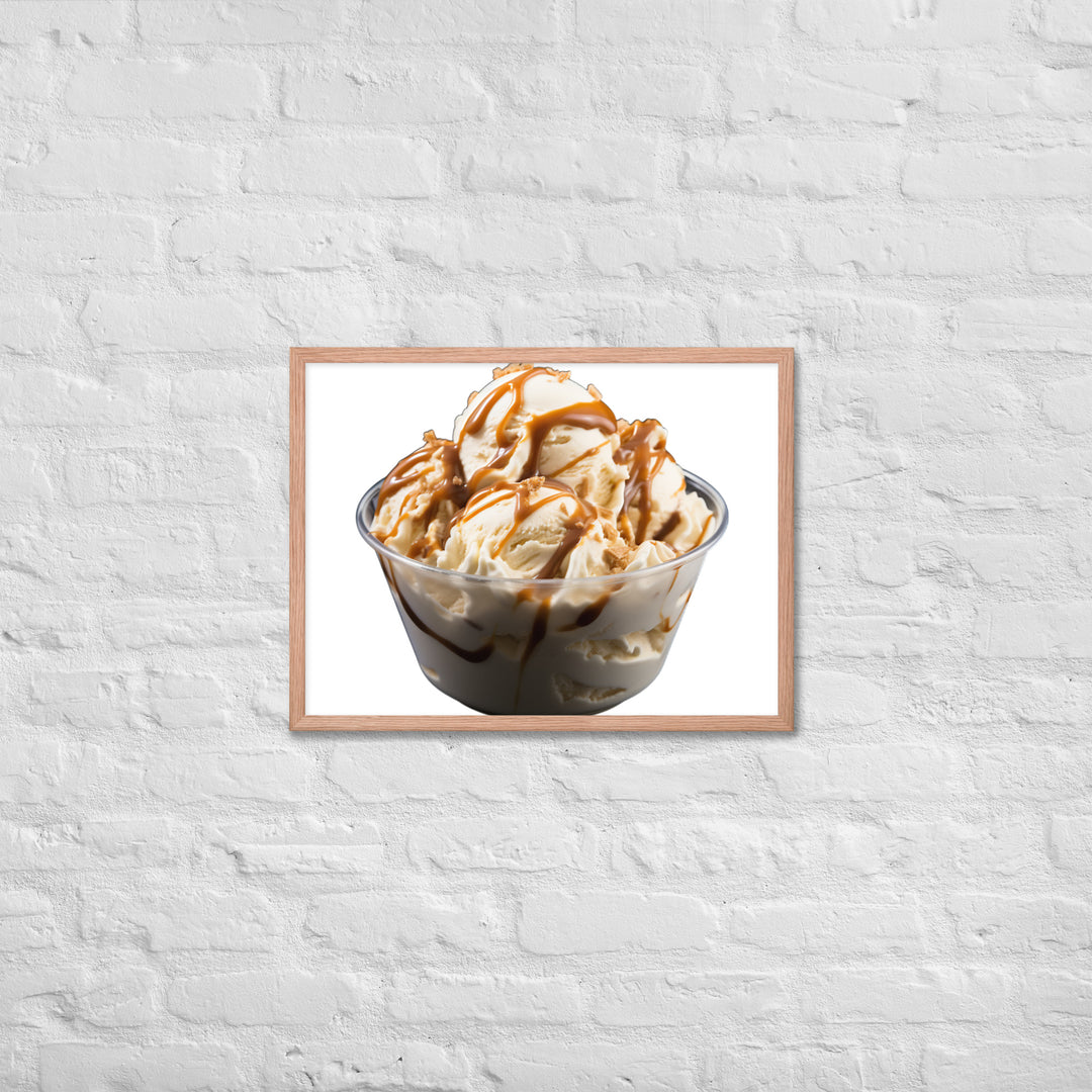 Caramel Swirls in Coffee Ice Cream Framed poster 🤤 from Yumify.AI