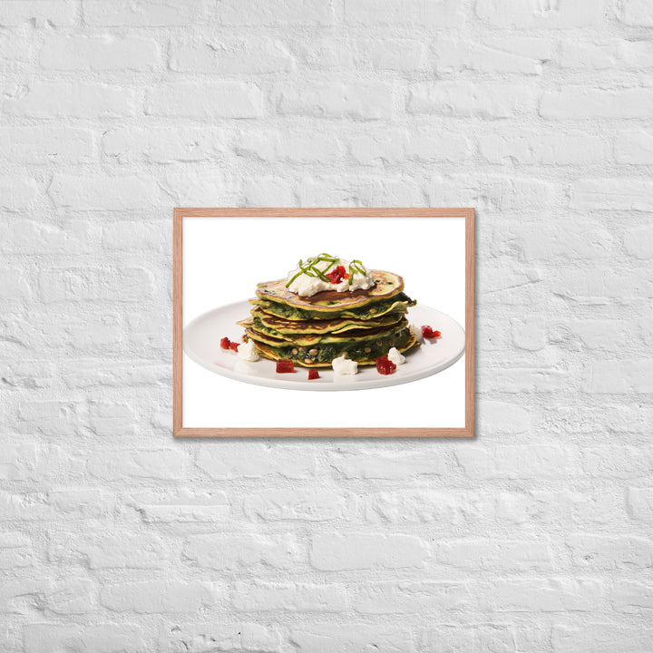 Savory Spinach Pancakes Framed poster 🤤 from Yumify.AI