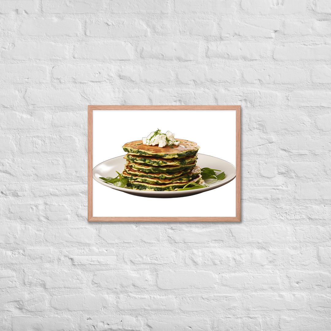 Savory Spinach Pancakes Framed poster 🤤 from Yumify.AI