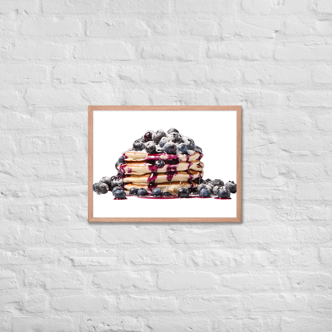 Blueberry Burst Pancakes Framed poster 🤤 from Yumify.AI