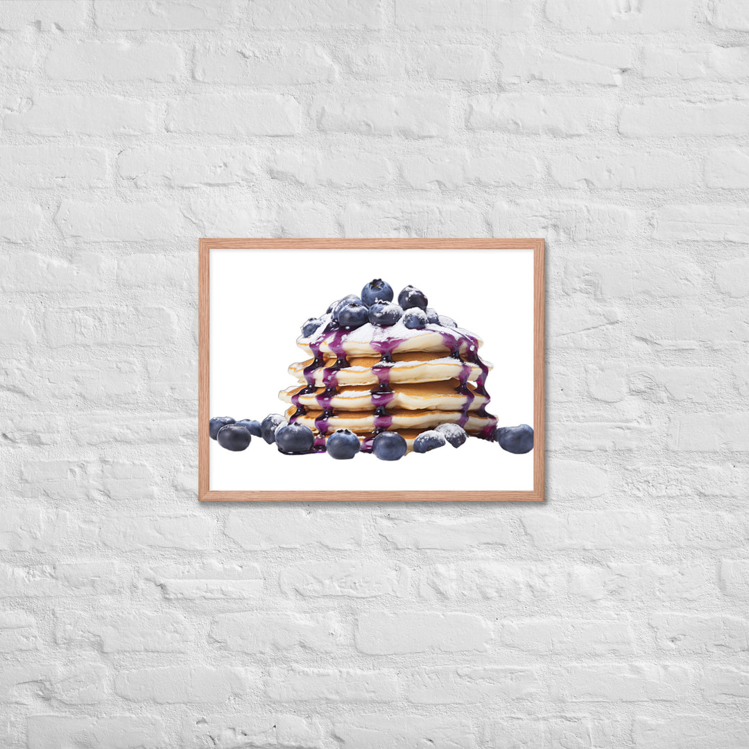 Blueberry Burst Pancakes Framed poster 🤤 from Yumify.AI