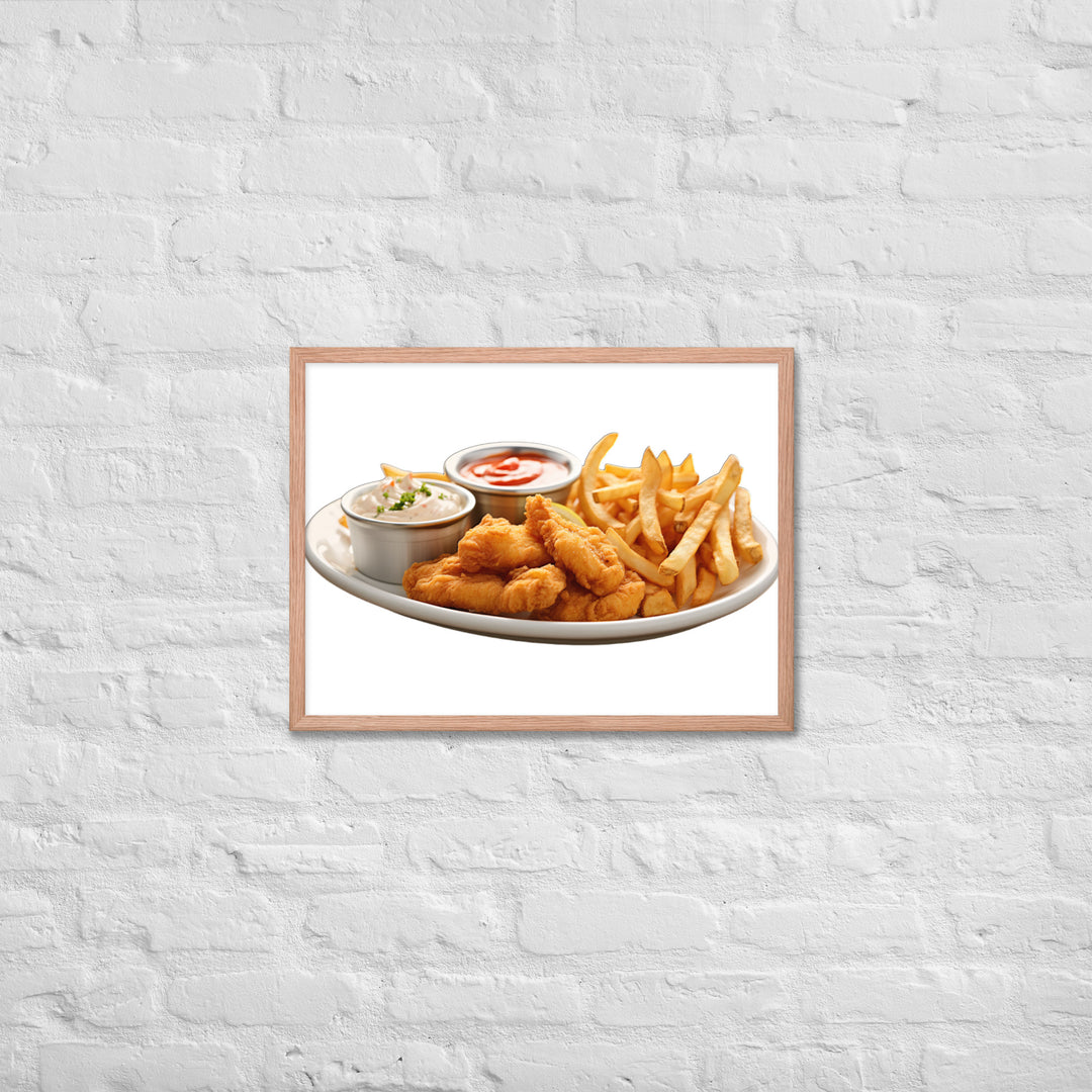 Spicy Cajun Fish and Chips Framed poster 🤤 from Yumify.AI