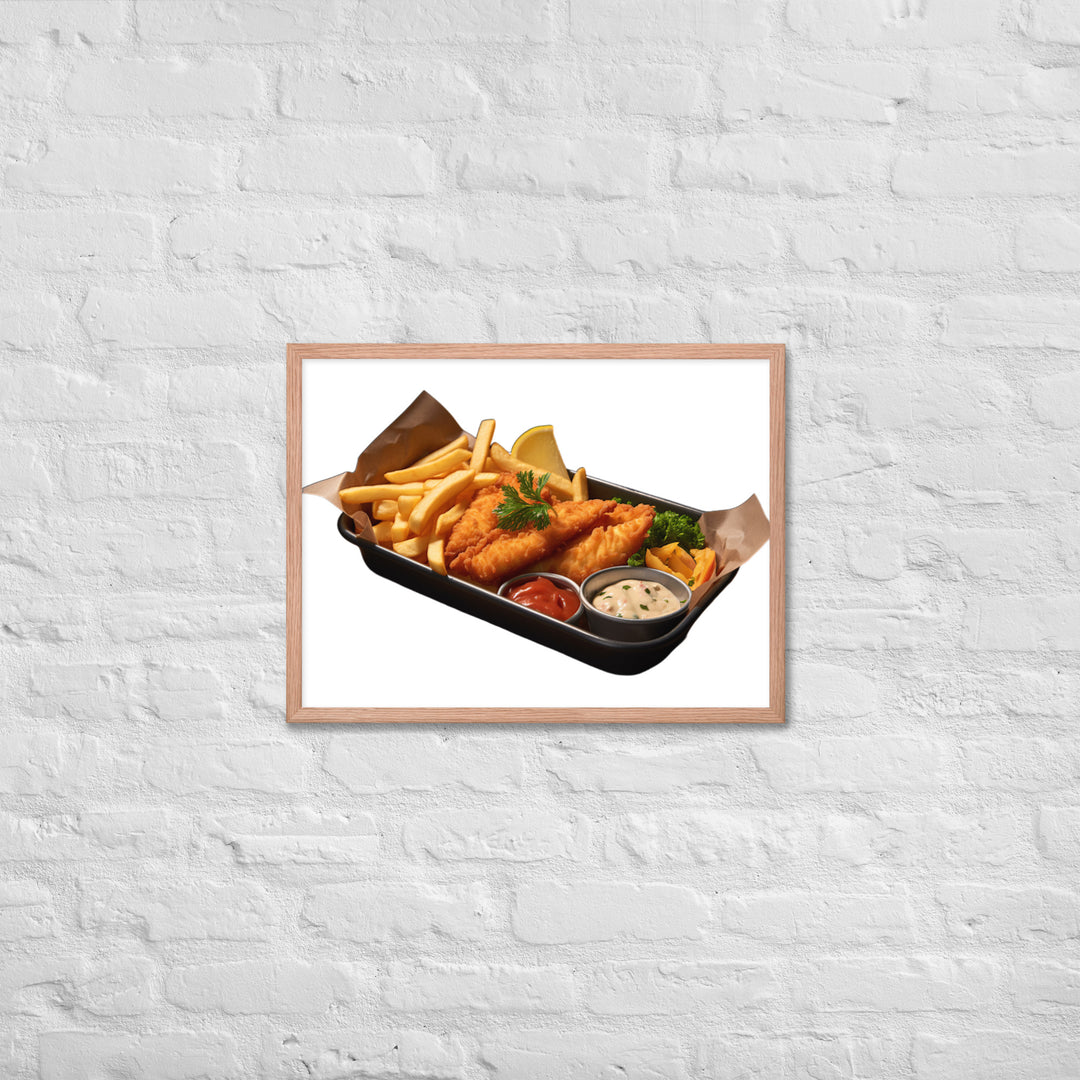 Spicy Cajun Fish and Chips Framed poster 🤤 from Yumify.AI