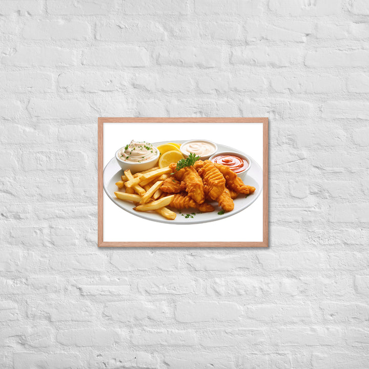 Spicy Cajun Fish and Chips Framed poster 🤤 from Yumify.AI