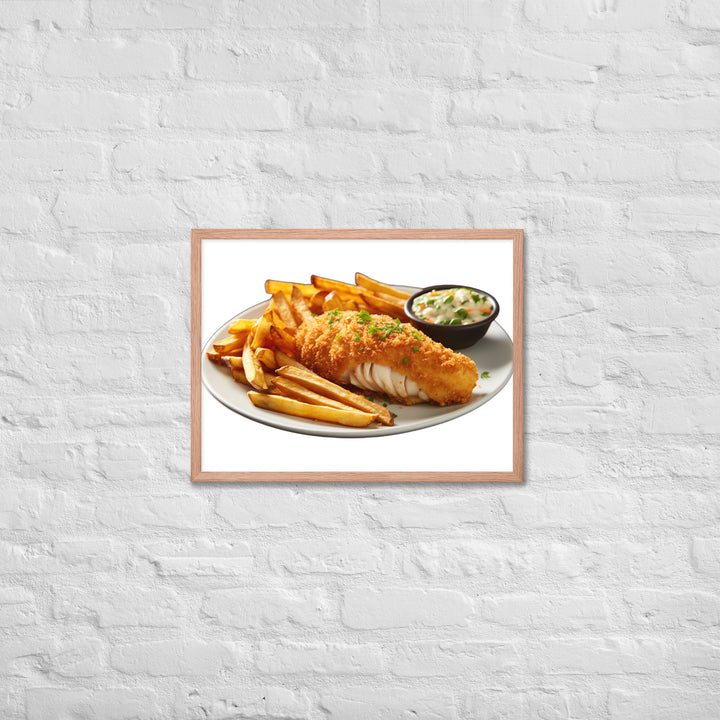 Panko Crusted Fish and Chips Framed poster 🤤 from Yumify.AI