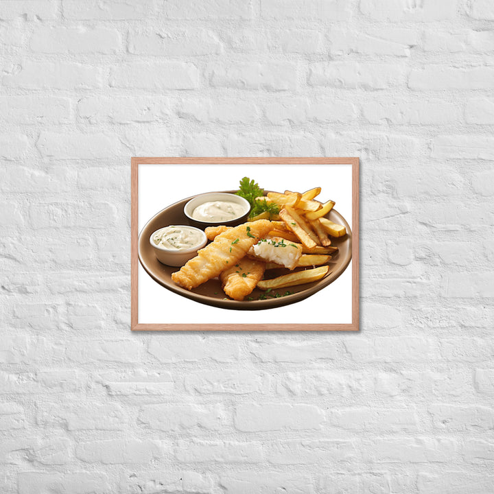 Lemon Herb Fish and Chips Framed poster 🤤 from Yumify.AI