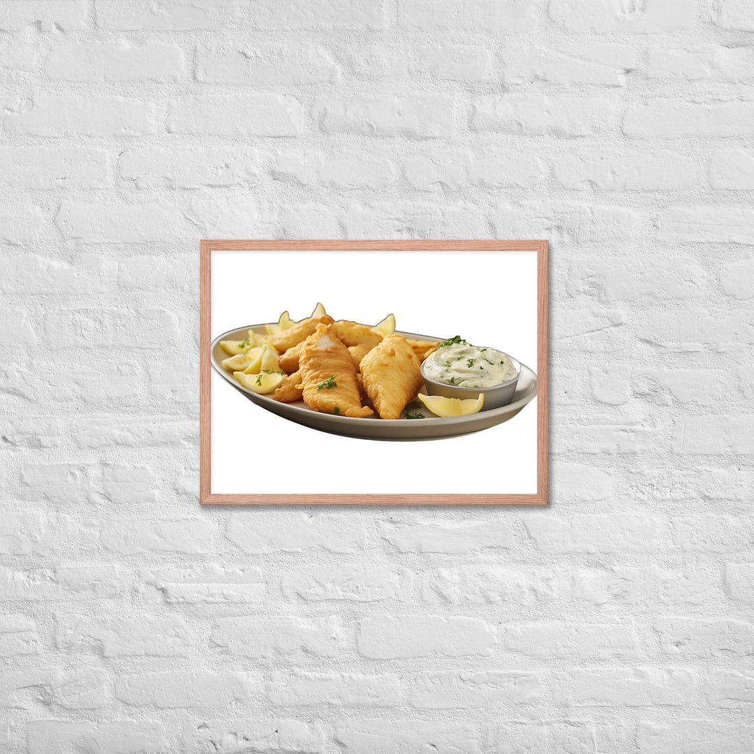 Lemon Herb Fish and Chips Framed poster 🤤 from Yumify.AI