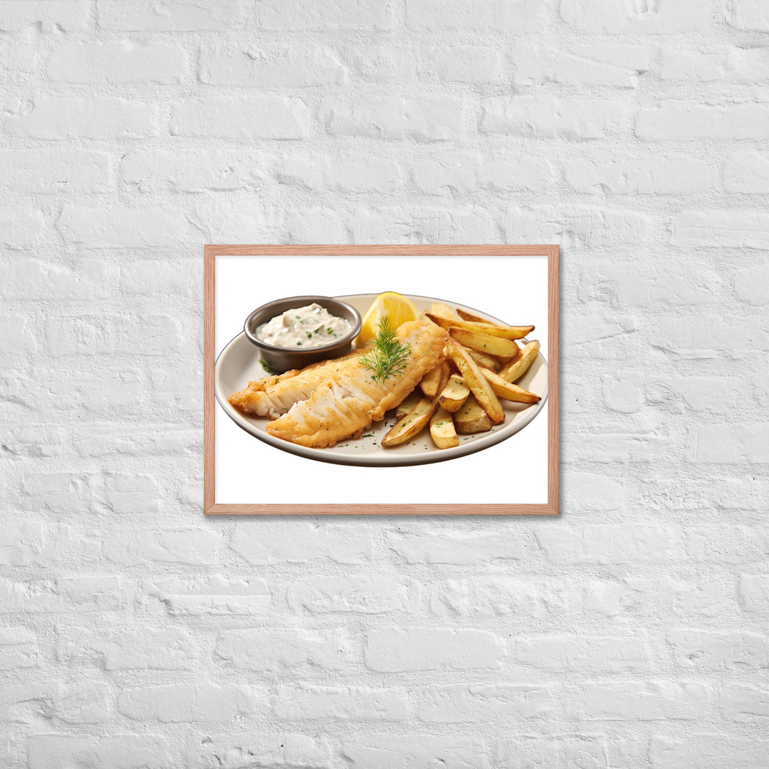 Lemon Herb Fish and Chips Framed poster 🤤 from Yumify.AI