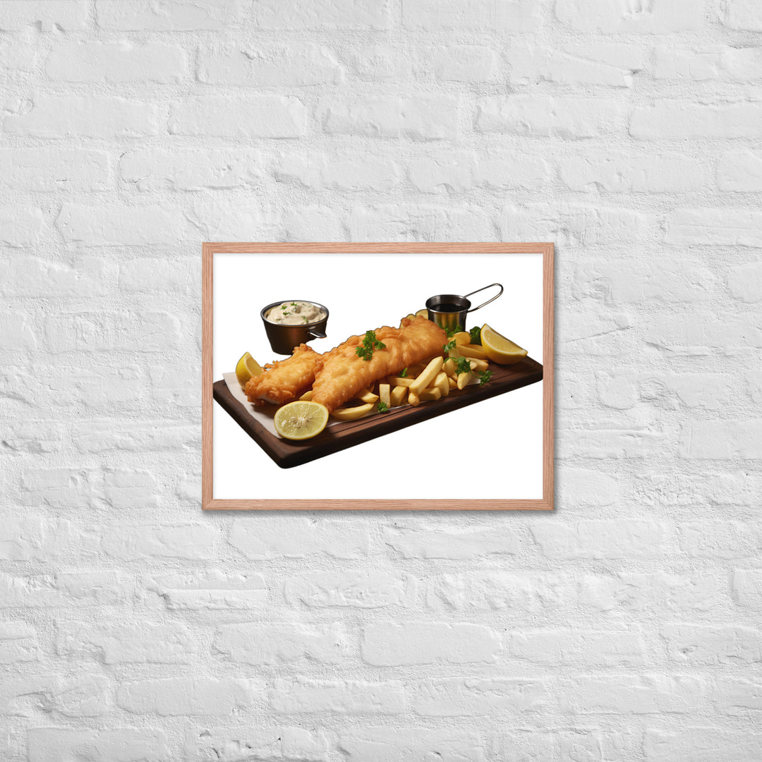 Classic Golden Fish and Chips Framed poster 🤤 from Yumify.AI