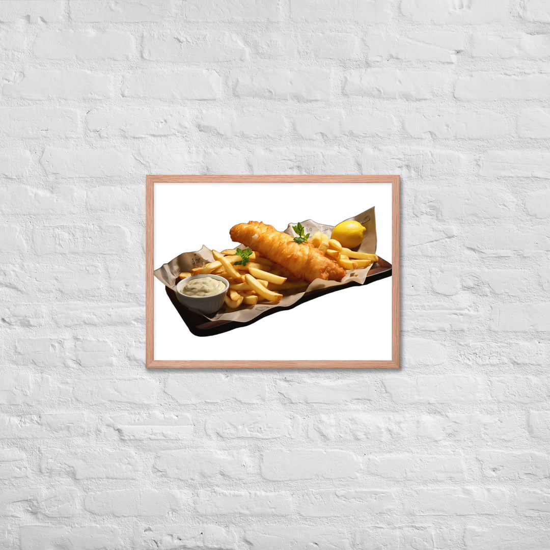 Classic Golden Fish and Chips Framed poster 🤤 from Yumify.AI