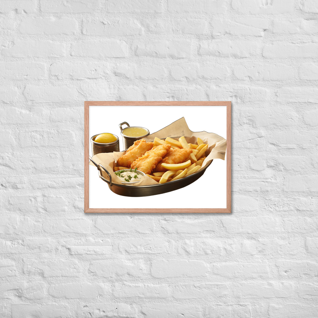 Classic Golden Fish and Chips Framed poster 🤤 from Yumify.AI