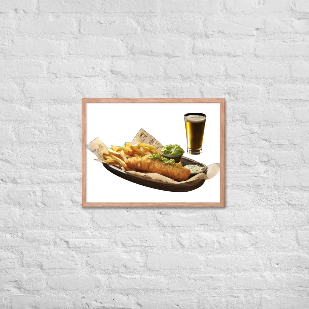 Beer Battered Fish and Chips Framed poster 🤤 from Yumify.AI