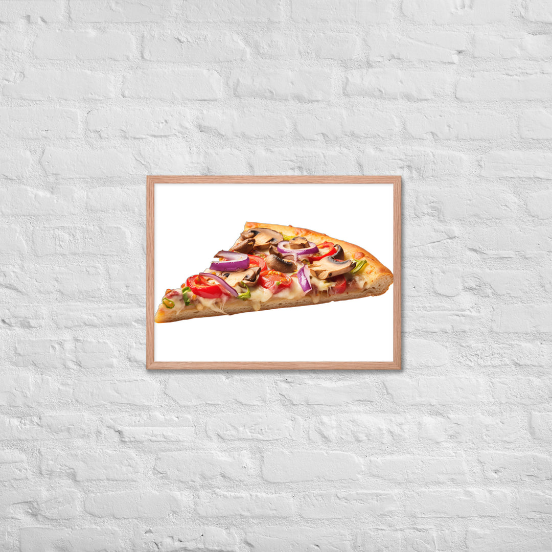 Veggie Delight Pizza Slice Framed poster 🤤 from Yumify.AI