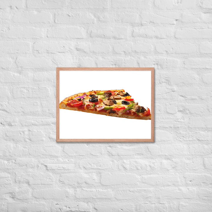 Veggie Delight Pizza Slice Framed poster 🤤 from Yumify.AI