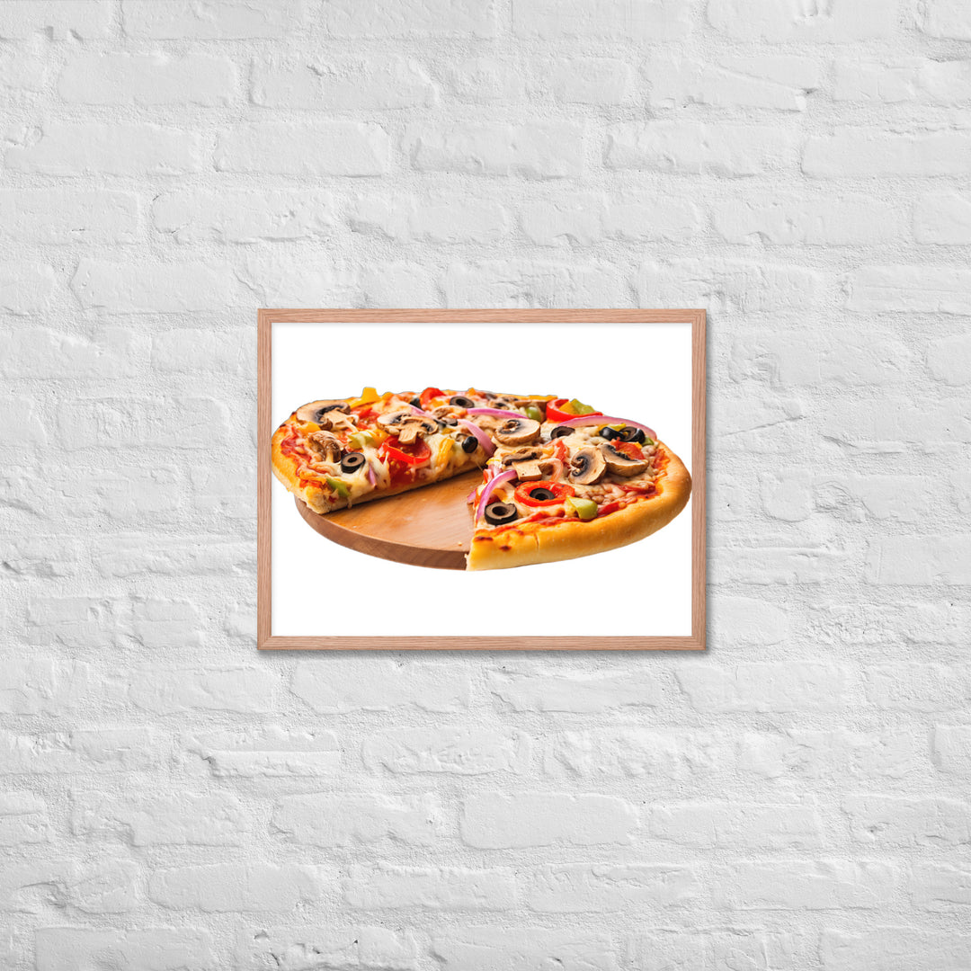 Veggie Delight Pizza Slice Framed poster 🤤 from Yumify.AI