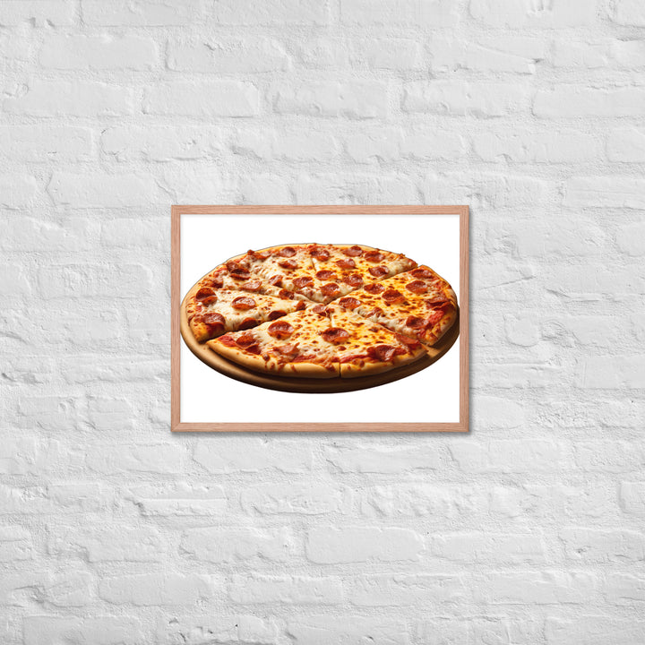 Spicy Pepperoni Explosion Pizza Framed poster 🤤 from Yumify.AI