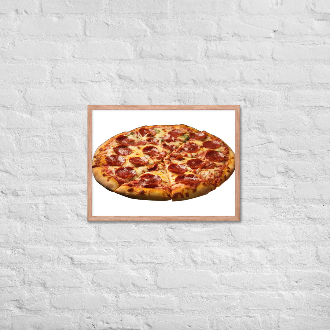 Spicy Pepperoni Explosion Pizza Framed poster 🤤 from Yumify.AI