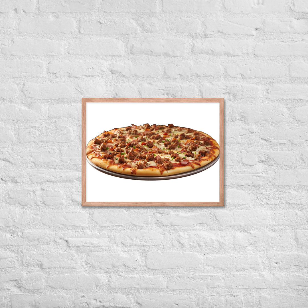 Meat Feast Pizza Framed poster 🤤 from Yumify.AI