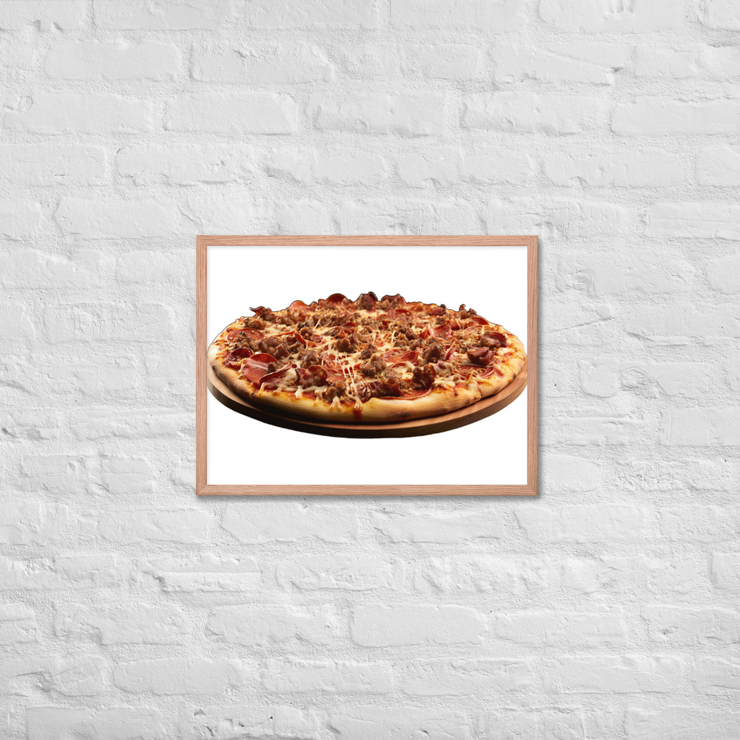 Meat Feast Pizza Framed poster 🤤 from Yumify.AI