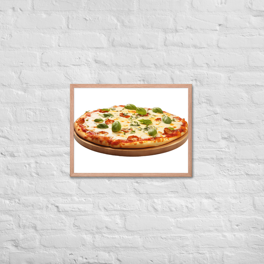 Cheese Dripping Margherita Pizza Framed poster 🤤 from Yumify.AI