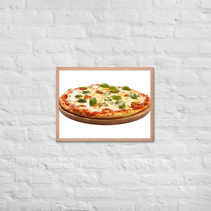 Cheese Dripping Margherita Pizza Framed poster 🤤 from Yumify.AI